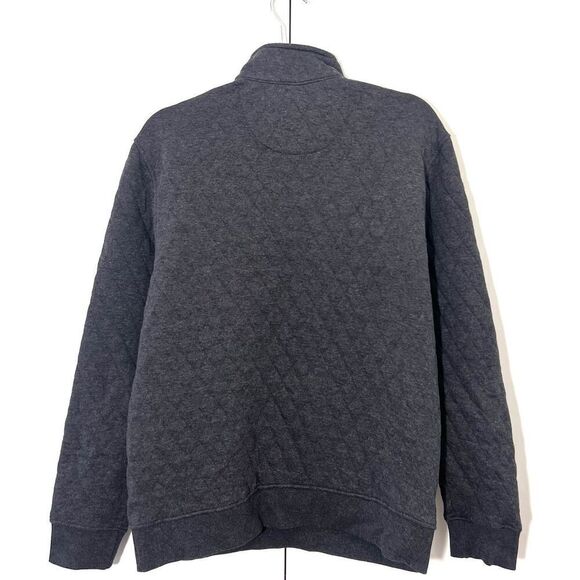 Untuckit Sweatshirt Mens M Gray Quilted 1/4 Zip Pullover Fleece Outdoors Office - Picture 2 of 6